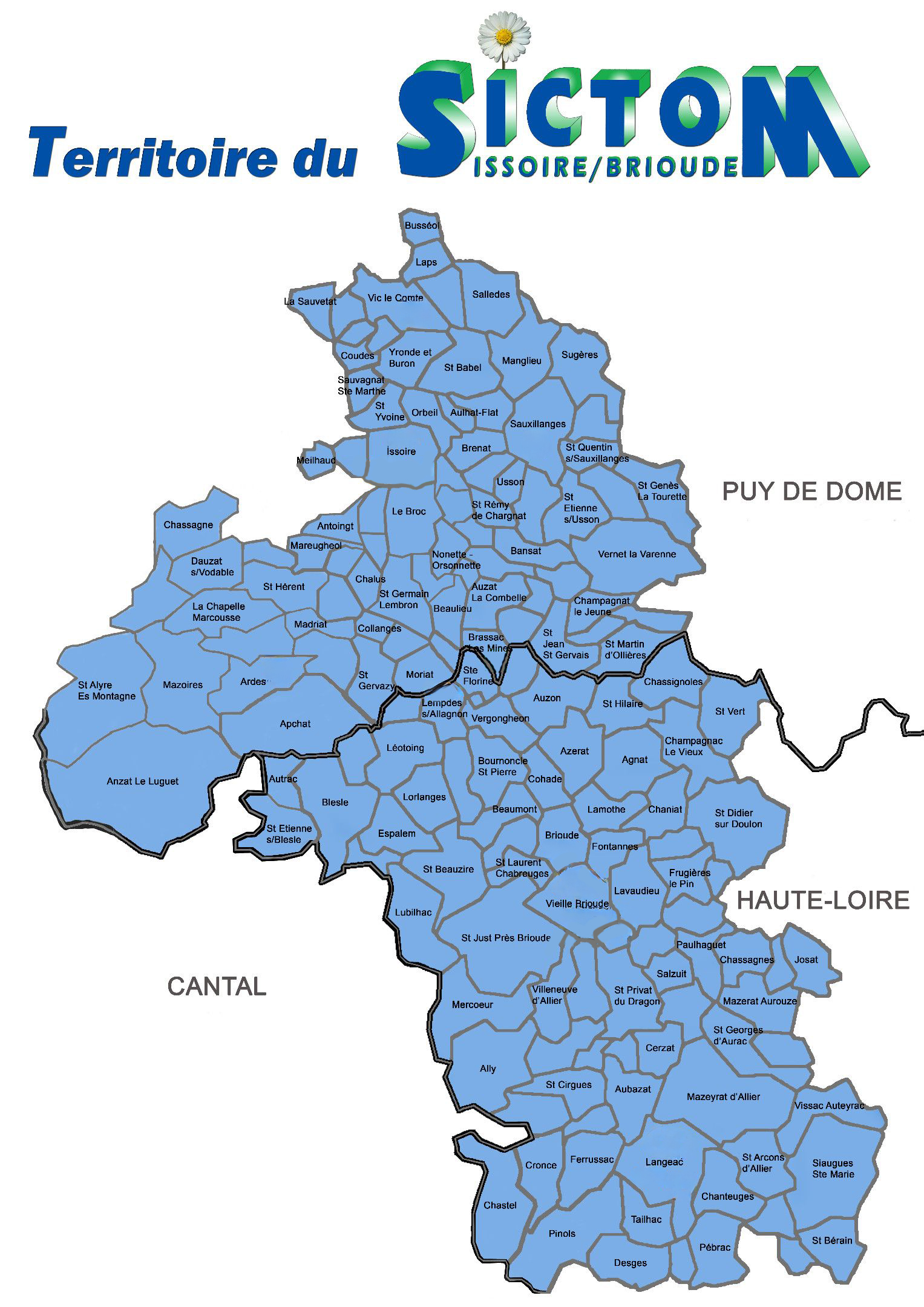 carte Sictom Issoire Brioude